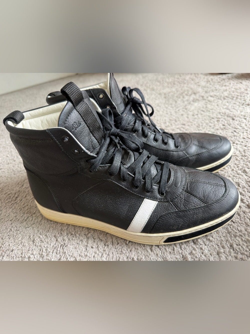 Rag & Bone Men's Black High-Top Leather Sneakers size 10.5